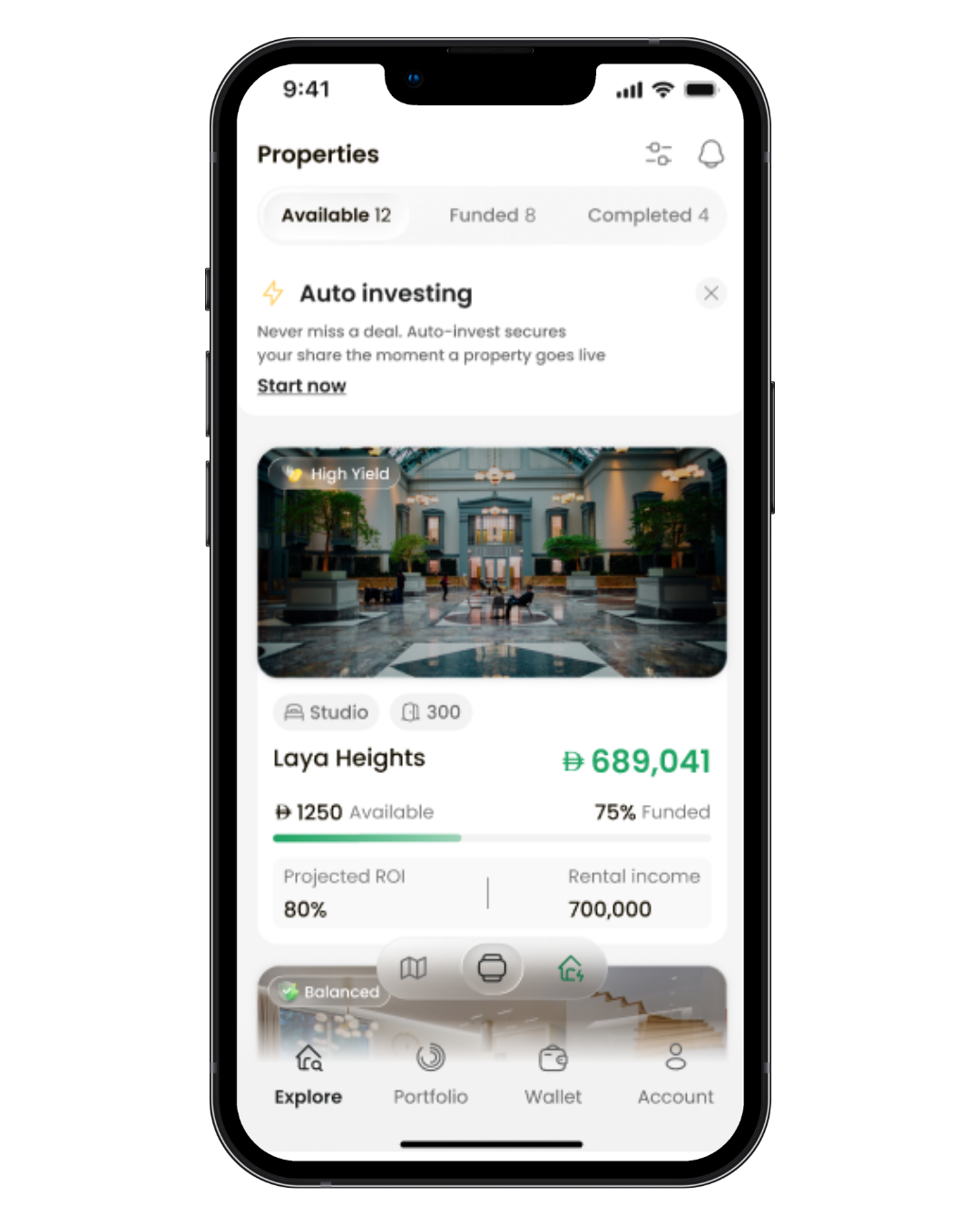 ReVest app — live properties marketplace and portfolio